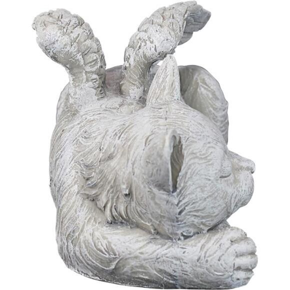 Cat Angel Pet Memorial Grave Marker Tribute Statue, 10" Wide, 5" Deep, 5" High - Picture 2 of 6